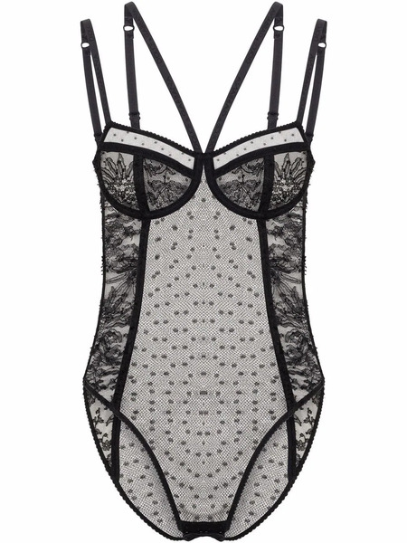  Dolce & Gabbana Lace Balconette Bodysuit - Black 