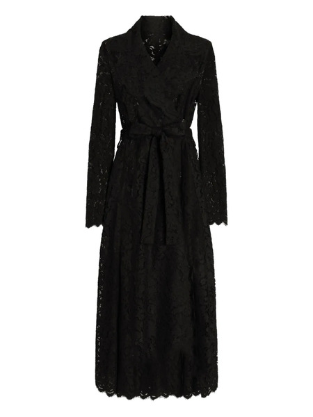  Dolce & Gabbana Lace Belted Coat - Black 