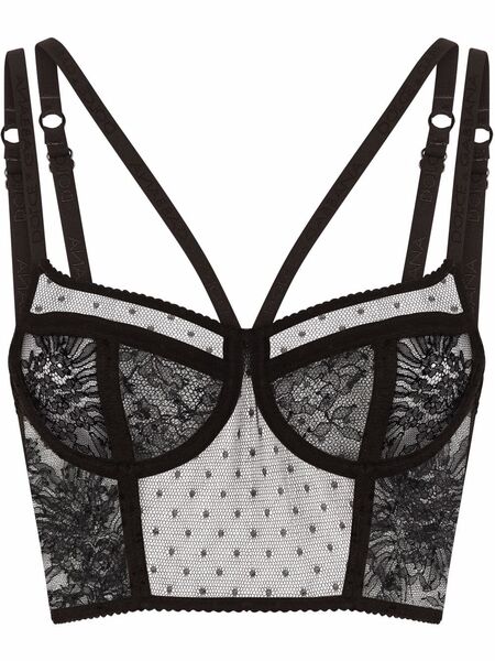  Dolce & Gabbana Lace Bustier Top - Black 