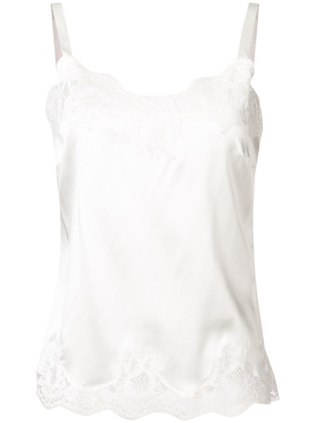  Dolce & Gabbana Lace-detail Satin Camisole Top - White 