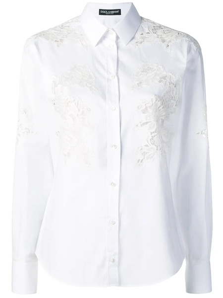  Dolce & Gabbana Lace Inserts Shirt - White 