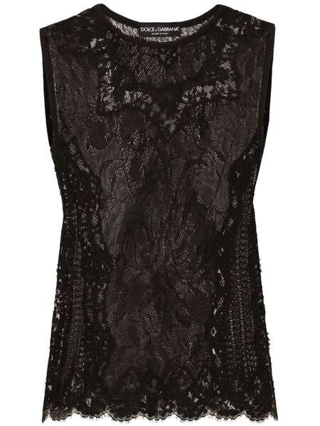  Dolce & Gabbana Lace Knitted Top - Black 