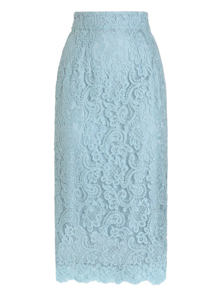 Dolce & Gabbana Lace Midi Skirt - Blue 