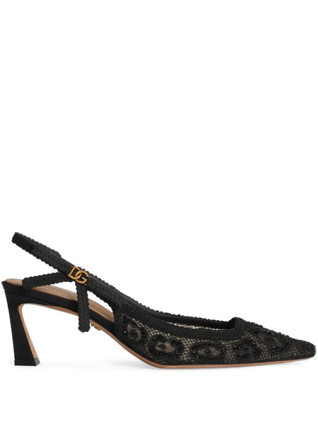  Dolce & Gabbana Lace Slingback Pumps - Black 
