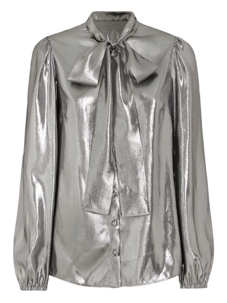  Dolce & Gabbana Lamé Chiffon Shirt - Silver 
