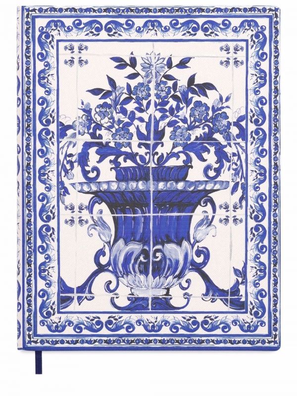 Dolce & Gabbana Large Mediterraneo-print Blank Notebook - Blue 