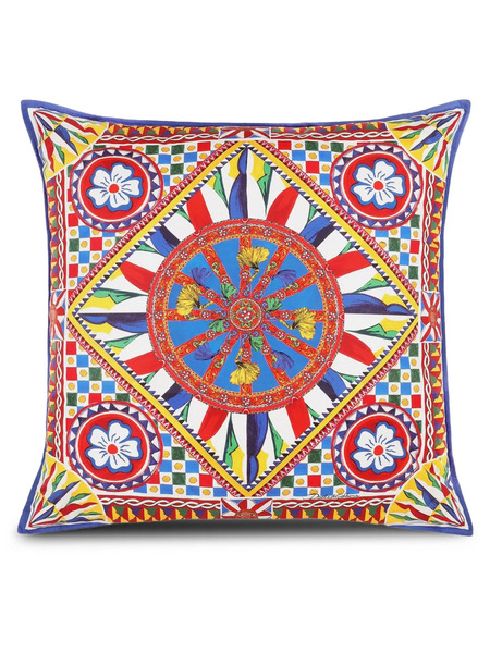  Dolce & Gabbana Large Patterned Cushion (75cm X 75cm) - White 