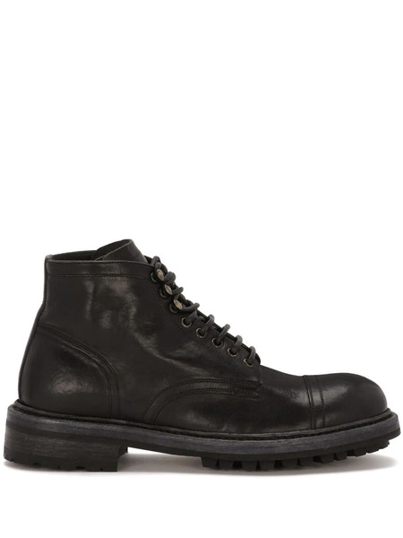  Dolce & Gabbana Leather Ankle Boots - Black 