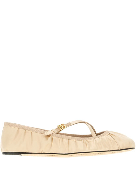  Dolce & Gabbana Leather Ballerina Shoes - Neutrals 