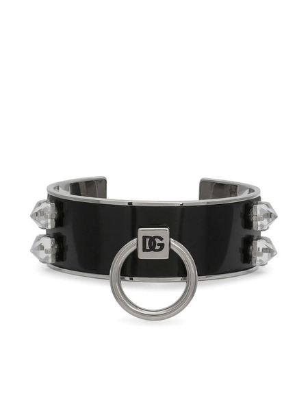  Dolce & Gabbana Leather Cuff Bracelet - Silver 