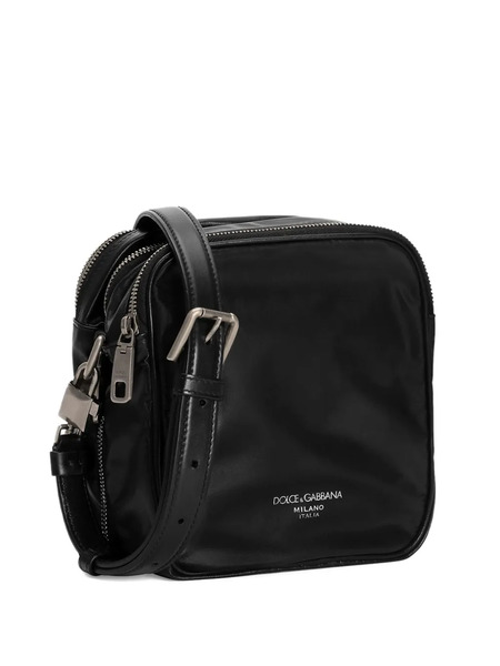  Dolce & Gabbana Leather Messenger Bag - Black 