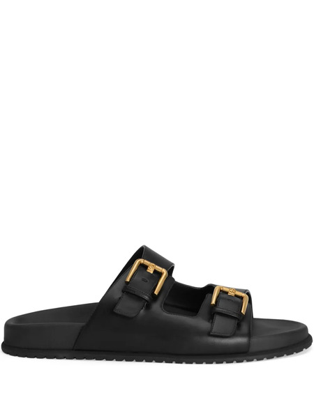  Dolce & Gabbana Leather Slides - Black 