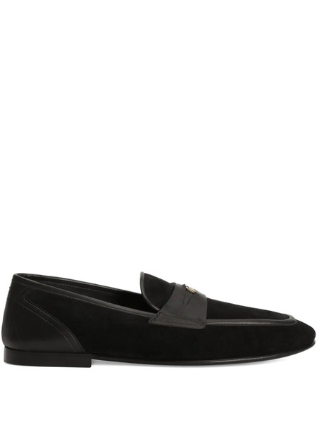 Dolce & Gabbana Leather Slippers - Black 