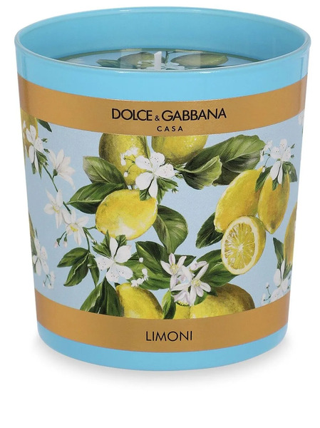  Dolce & Gabbana Lemon-print Scented Candle - Blue 