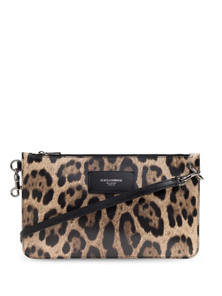  Dolce & Gabbana Leopard-print Clutch Bag - Neutrals 