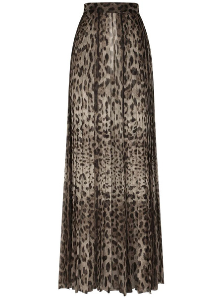  Dolce & Gabbana Leopard-print Culotte Trousers - Black 