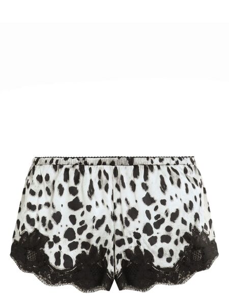  Dolce & Gabbana Leopard-print Satin Shorts - Neutrals 