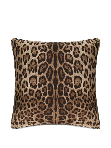  Dolce & Gabbana Leopard-print Silk Cushion (60cm X 60cm) - Brown 