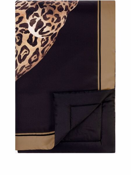  Dolce & Gabbana Leopard-print Silk Quilt Blanket - Black 