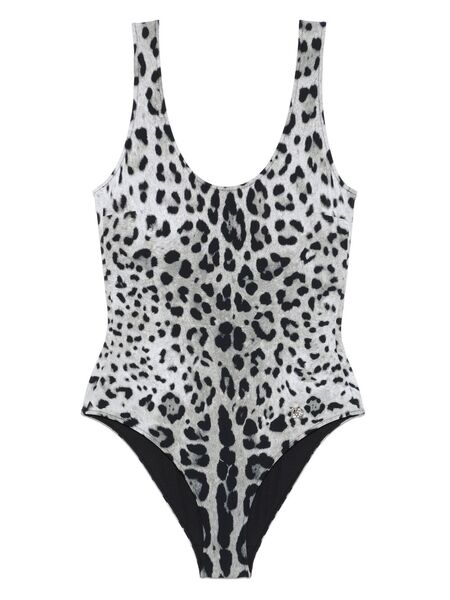  Dolce & Gabbana Leopard-print Swimsuit - Grey 