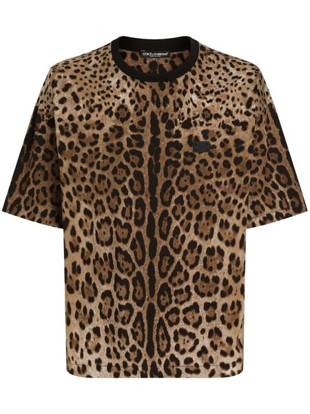  Dolce & Gabbana Leopard Print T-shirt - Brown 