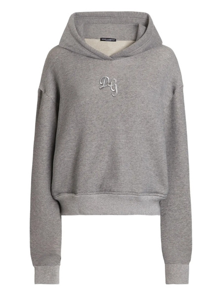  Dolce & Gabbana Logo-embroidered Hoodie - Grey 