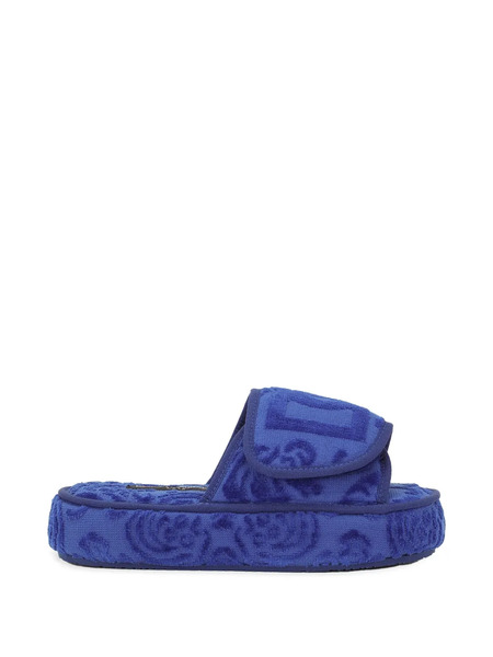  Dolce & Gabbana Logo-embroidered Slippers - Blue 