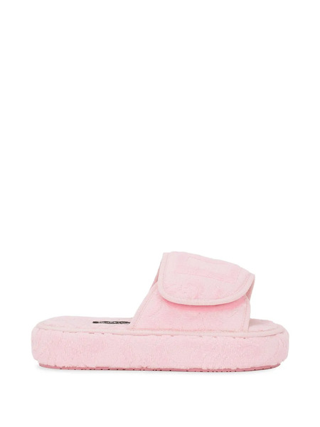  Dolce & Gabbana Logo-embroidered Slippers - Pink 