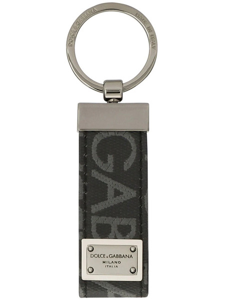  Dolce & Gabbana Logo Jacquard Keyring - Black 