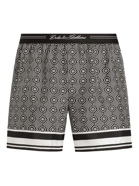  Dolce & Gabbana Logo-jacquard Patterned Boxers - Black 