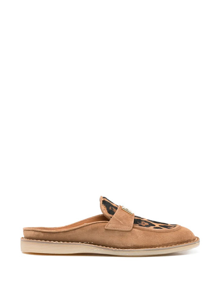  Dolce & Gabbana Logo Leopard-print Mules - Neutrals 