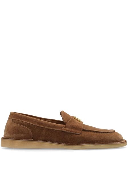  Dolce & Gabbana Logo-lettering Loafers - Brown 
