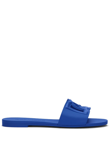  Dolce & Gabbana Logo-lettering Open-toe Slides - Blue 