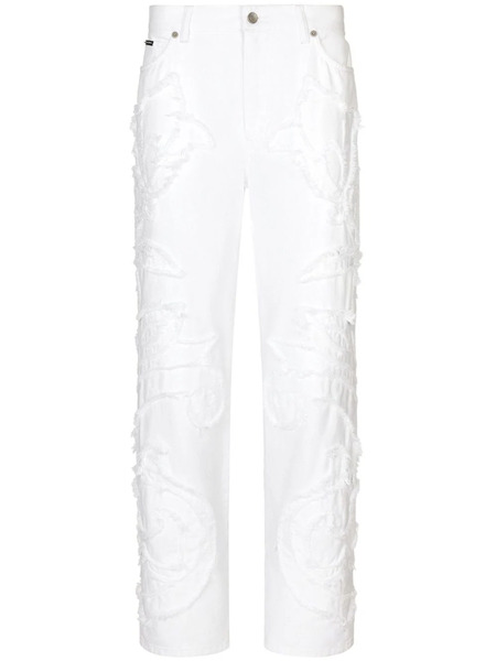  Dolce & Gabbana Logo-patch Boyfriend Jeans - White 