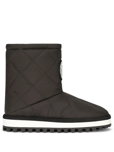  Dolce & Gabbana Logo-patch Padded Boots - Black 