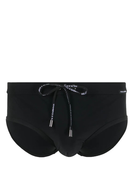  Dolce & Gabbana Logo-patch Swim Briefs - Black 