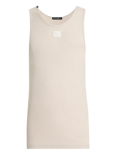  Dolce & Gabbana Logo-patch Tank Top - Neutrals 