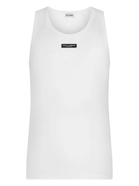  Dolce & Gabbana Logo-patch Tank Top - White 