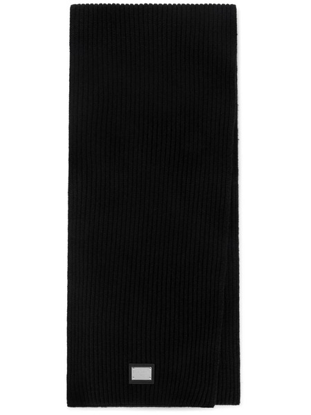 Dolce & Gabbana Logo-patch Wool Scarf - Black 