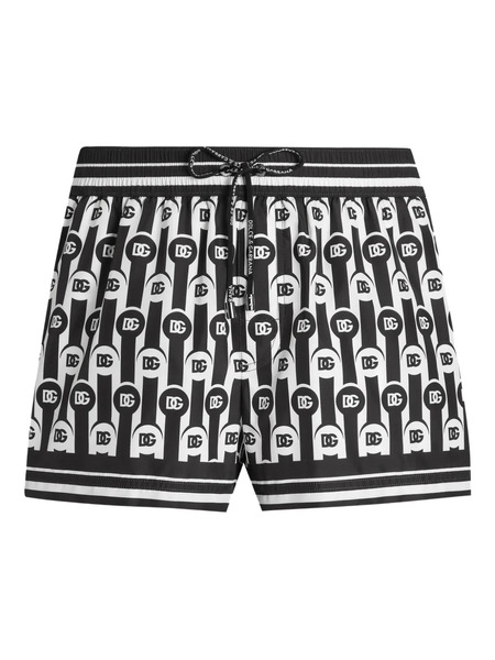  Dolce & Gabbana Logo-pattern Swim Shorts - Black 