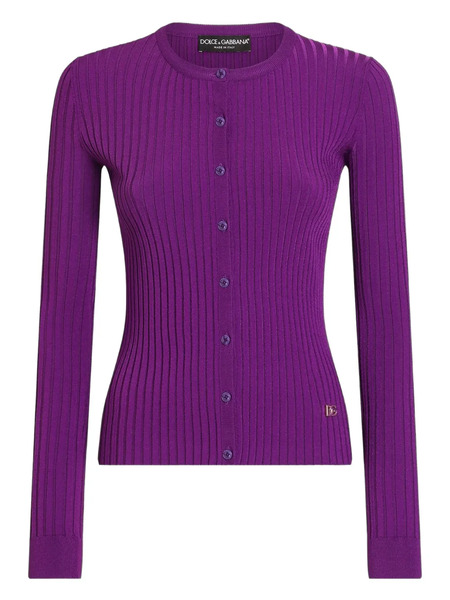  Dolce & Gabbana Logo-plaque Cardigan - Purple 