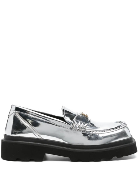  Dolce & Gabbana Logo-plaque Leather Brogues - Silver 