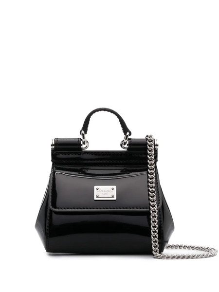  Dolce & Gabbana Logo-plaque Leather Mini Bag - Black 