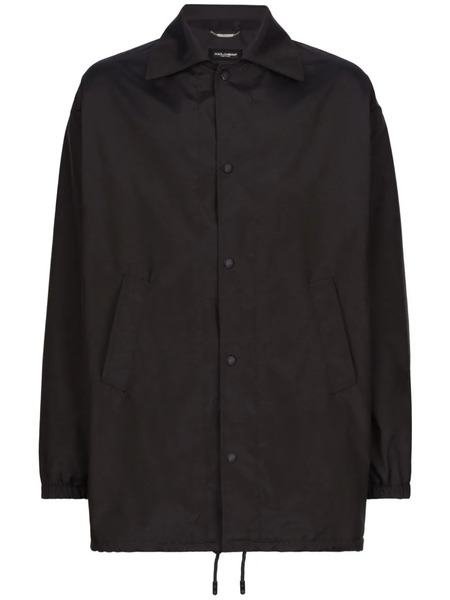  Dolce & Gabbana Logo-plaque Pointed-collar Parka - Blue 