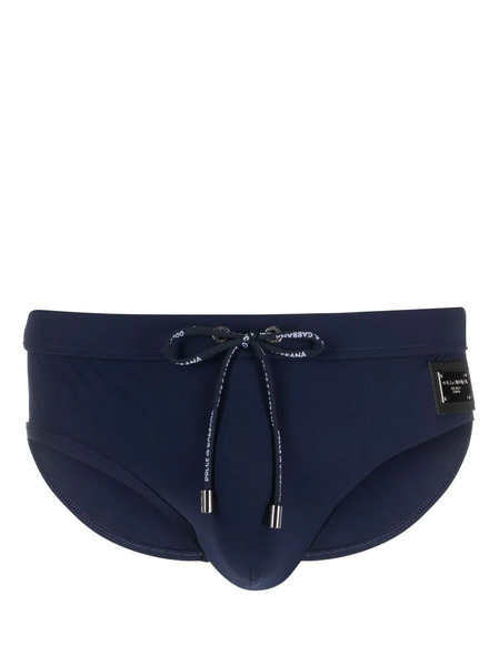 Dolce & Gabbana Logo-plaque Swim Trunks - Blue 