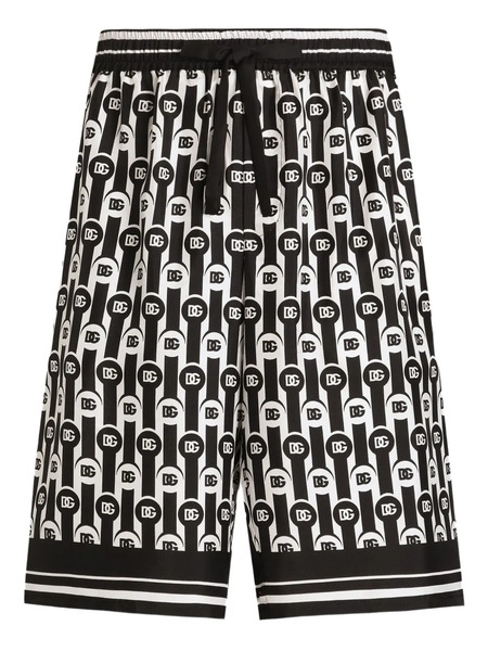  Dolce & Gabbana Logo-print Patterned Shorts - Black 