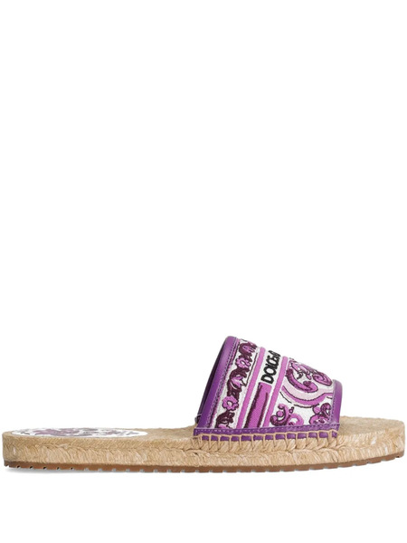  Dolce & Gabbana Maiolica-print Espadrilles - Purple 