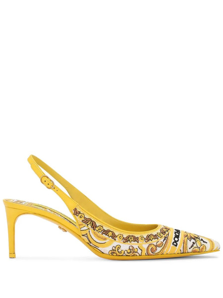  Dolce & Gabbana Majolica-embroidery 60mm Pumps - Yellow 