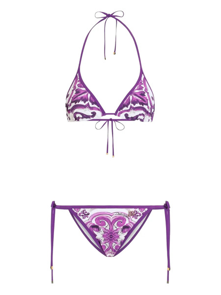  Dolce & Gabbana Majolica-print Bikini - White 