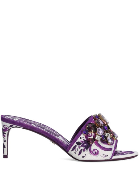  Dolce & Gabbana Majolica-print Mules - White 